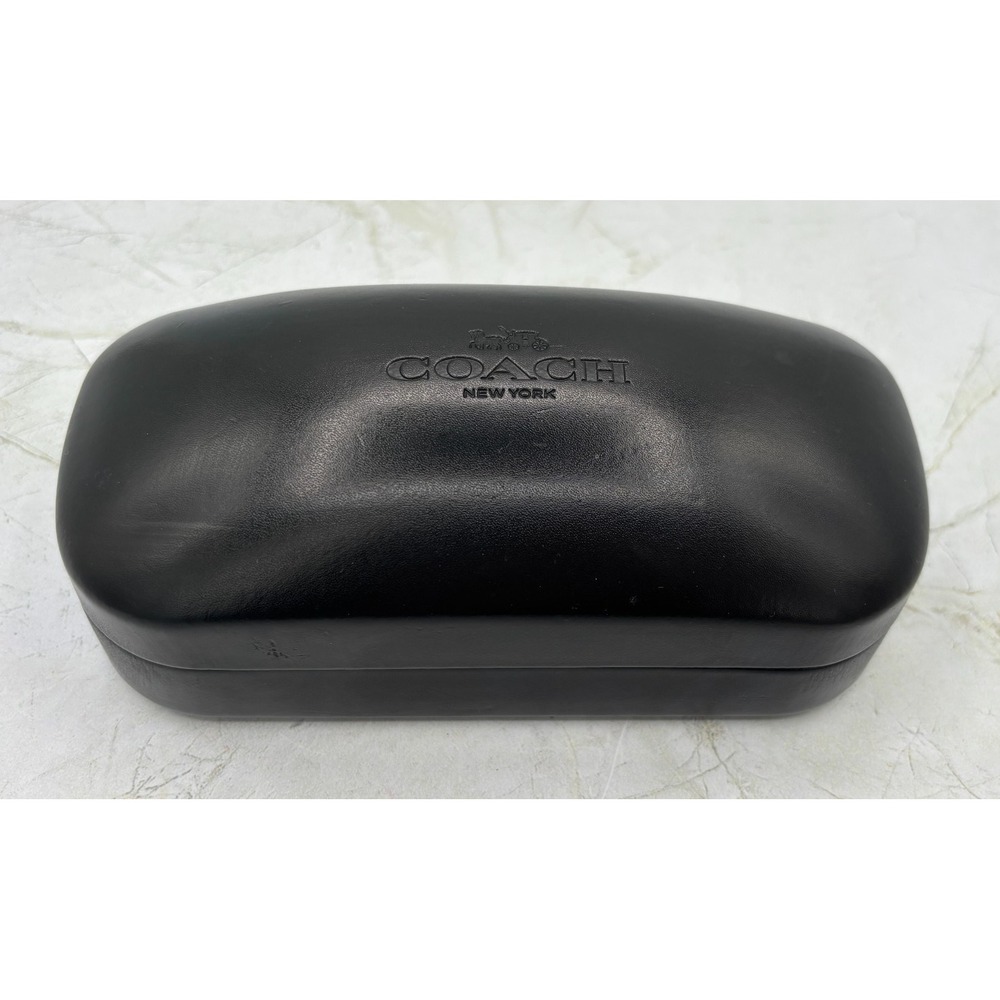 Coach Eyewear Large Black Leather‎ Hard Clamshell Case Sunglasses Sunglass EUC